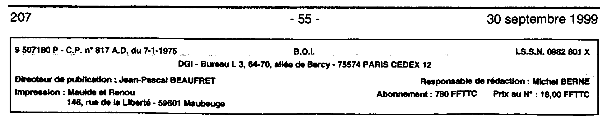 B.O.I. N° 180 Du 30 SEPTEMBRE 1999 | Bofip-archives.impots.gouv.fr