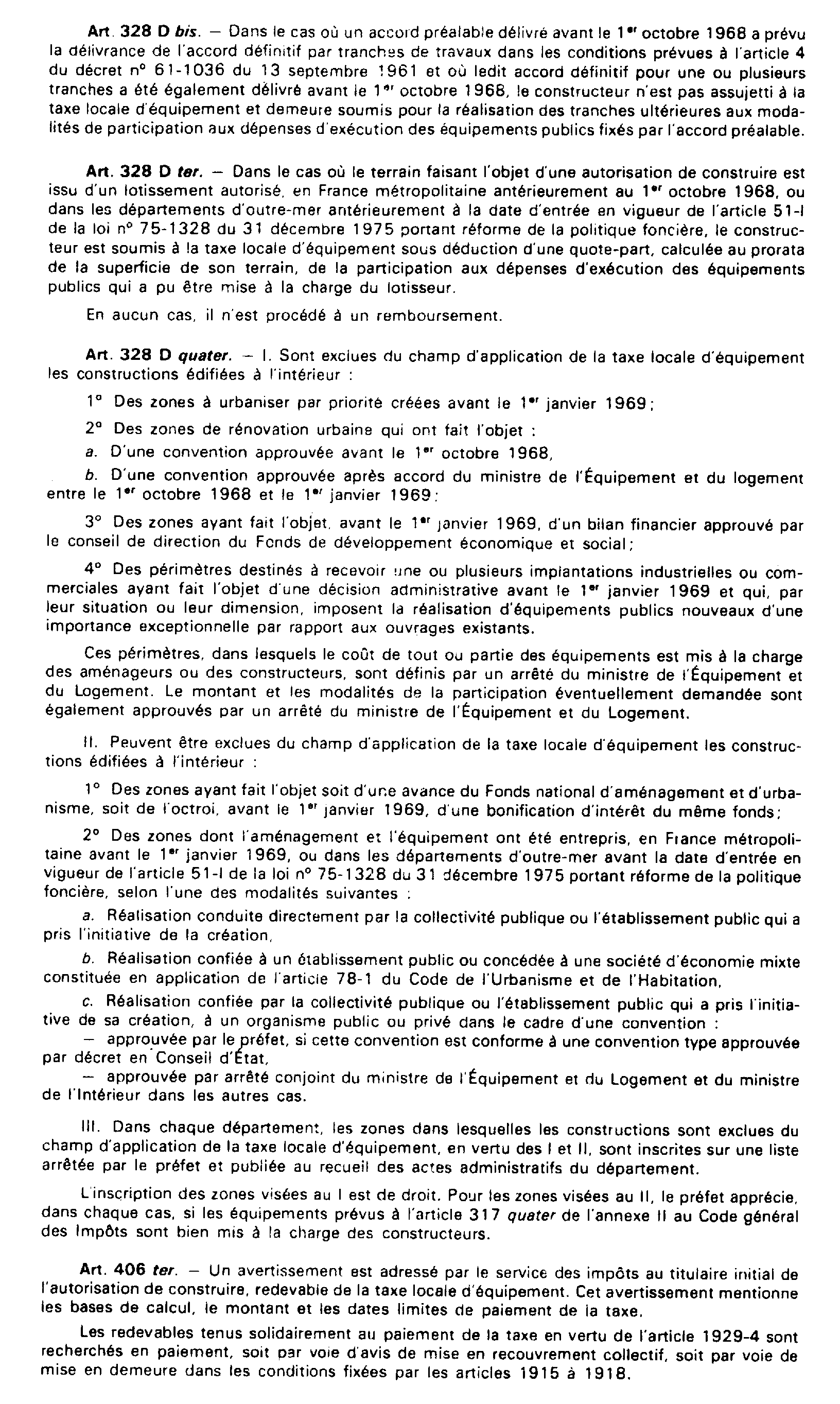 DIVISION J TAXE LOCALE D QUIPEMENT ET TAXE COMPL MENTAIRE PER UE AU